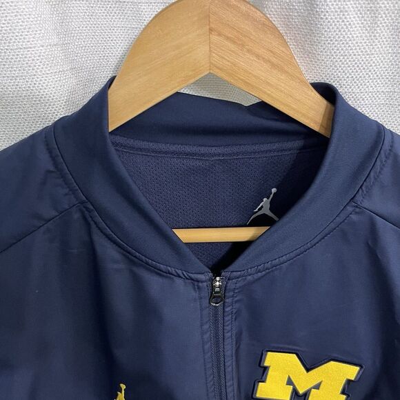 Air Jordan Michigan Wolverines Small 1/4 Zip Windbreaker Jacket Vented Pullover - Picture 5 of 16